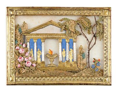 A Biedermeier greeting card, “temple”, - Asiatics, Works of Art and furniture