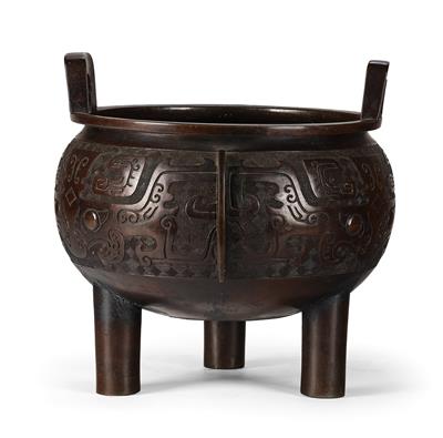 Bronze incense burner, ding, China, 18th/19th century, - Nábytek