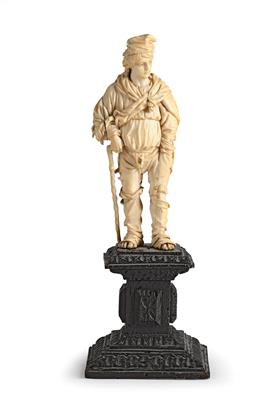 An ivory sculpture - “Vagrant”, - Asiatics, Works of Art and furniture