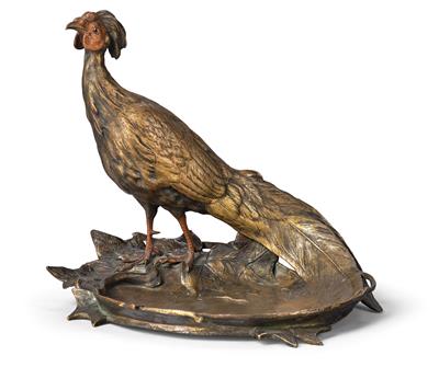 F. X. Bergmann - a bowl with pheasant, - Asiatics, Works of Art and furniture