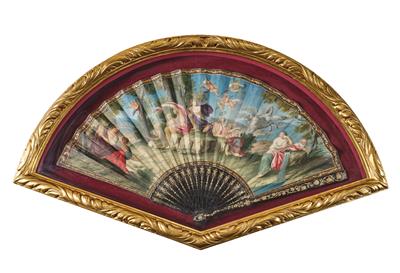 Gold Piqué Faltfächer, Italien um 1690/1700, - Asiatika, Antiquitäten und Möbel
