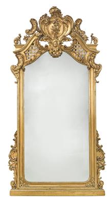 A large historicist salon mirror, - Nábytek