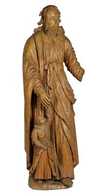 A Saint, leading a child by the hand, - Asiatics, Works of Art and furniture
