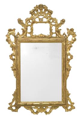 A Baroque wall mirror from Italy, - Nábytek