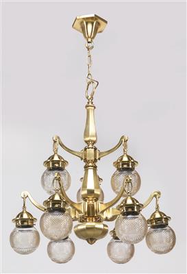 A brass chandelier, - Nábytek