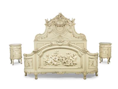 A Neo-Classical double bed with two bedside tables - Nábytek