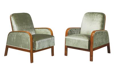 A pair of Art Deco armchairs, - Mobili