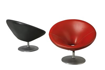 A pair of funnel-shaped armchairs, - Mobili