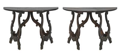 A pair of provincial console tables from Italy, - Asiatics, Works of Art and furniture