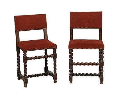 Two slightly different early Baroque chairs, - Nábytek