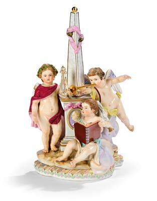 Allegory of Poetry with 3 Putti, - Works of Art
