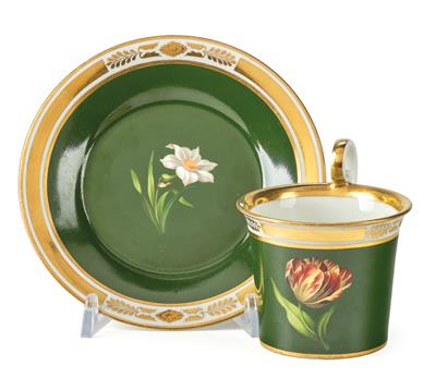 A Botanical Cup with Botanical Saucer, - Works of Art