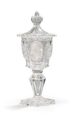 A Goblet with Cover, with the Bust of “Archduke Charles of Austria”, - Antiquariato