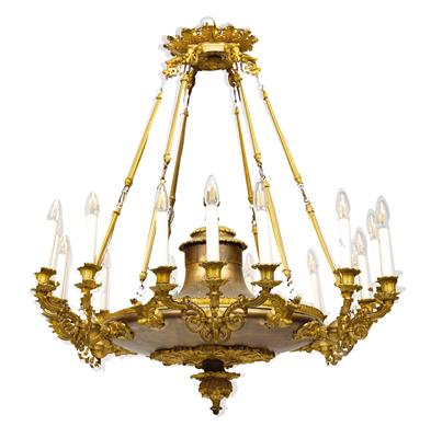 A Large Louis Philippe Metal Chandelier, - Antiquariato