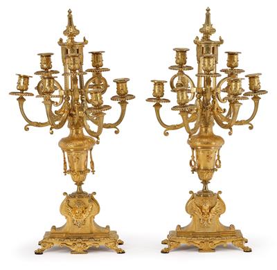 A Pair of Large Napoleon III Girandoles, - Works of Art