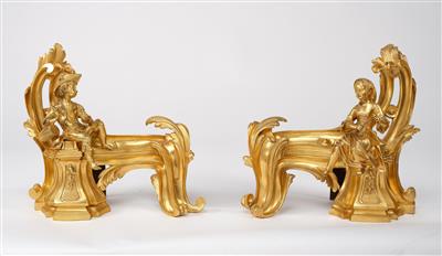 A Pair of Andirons, - Works of Art