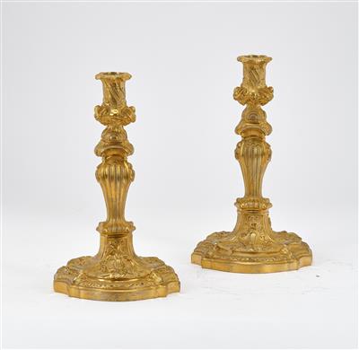Paar Louis XVI Kerzenleuchter, - Möbel und Antiquitäten