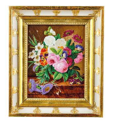 A Porcelain Painting “Floral Still Life”, - Works of Art