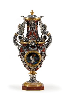Prunkvolle Historismus-Vase, - Möbel und Antiquitäten