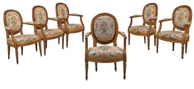 A Set of 6 Armchairs, - Works of Art