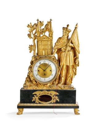A Biedermeier Table Clock "Saint Leopold", - Štýrska Sbírka I