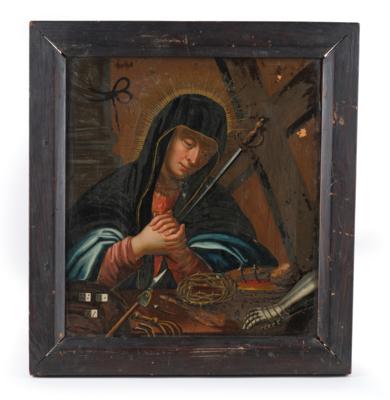 A Reverse Glass Painting, Saint Mary Suffering, - Una Collezione dalla Stiria I