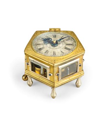 A Small Baroque Horizontal Table Clock "Geo. Lang, Baaden", - Štýrska Sbírka I