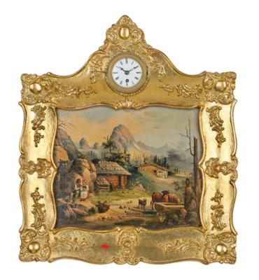 A Small Biedermeier Pictorial Clock, - Štýrska Sbírka I