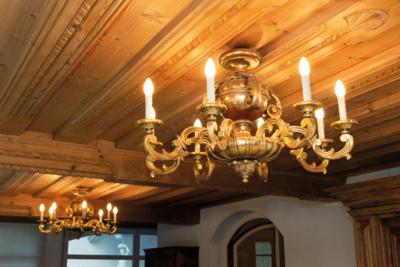 A Pair of Wooden Chandeliers in Late Biedermeier Style, - A Styrian Collection I