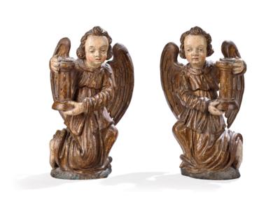 A Pair of Kneeling Light-Bearing Angels, - A Styrian Collection I