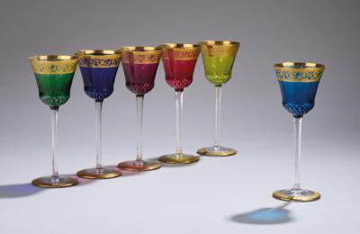 6 Rhine Wine Glasses, “Thistle” Model, by Saint-Louis, - Štýrska Sbírka I