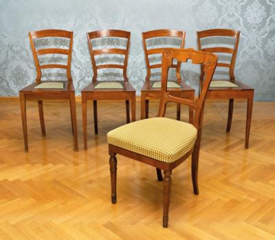 A Set of 4 Provincial Biedermeier Chairs, - A Styrian Collection I