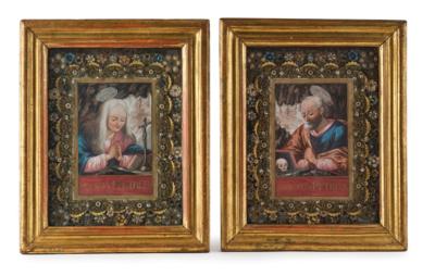 Two Devotional Folk-Art Images, St. Magdalene and St. Peter, - Una Collezione dalla Stiria I