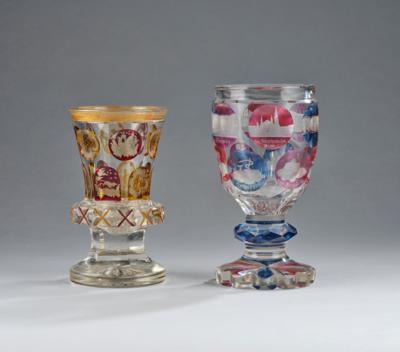 2 Footed Beakers, Bohemia, 19th Century, - A Styrian Collection II
