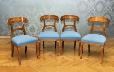 A Set of 4 Chairs in Biederm. Style, - A Styrian Collection II