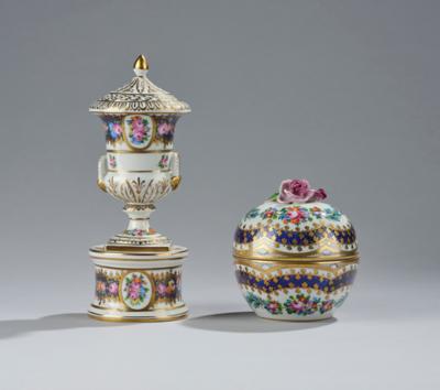 A Vase with Cover, Covered Box, Saxon Porcelain Manufactory - A Styrian Collection II