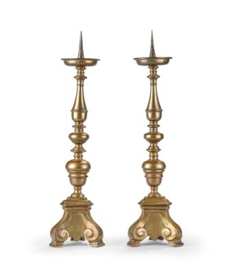 A Pair of Baroque Altar Candlesticks, - Vídeňská Sbírka