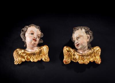 A Pair of Baroque Angels’ Heads, - A Viennese Collection