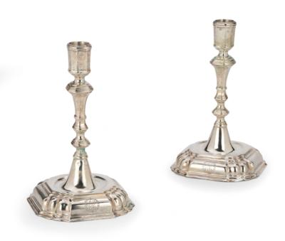 A Pair of Baroque Candleholders, - Vídeňská Sbírka