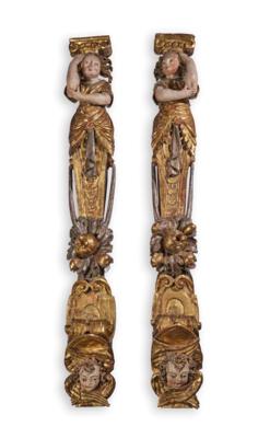A Pair of Baroque Pilaster Angels, - A Viennese Collection