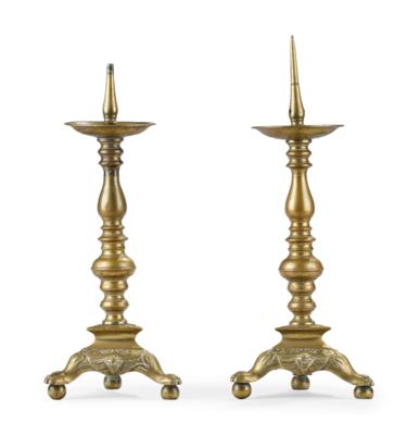 A Pair of Bronze Candlesticks, - A Viennese Collection