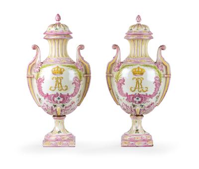 A Pair of Covered Vases, France, Late 19th Century, - A Viennese Collection
