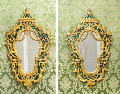 Paar dekorative Wandspiegel im Louis XV-Stil, - Eine Wiener Sammlung