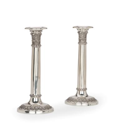 A Pair of Candleholders from Frankfurt, - A Viennese Collection