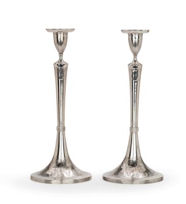 A Pair of Empire Candleholders from Vienna, - A Viennese Collection