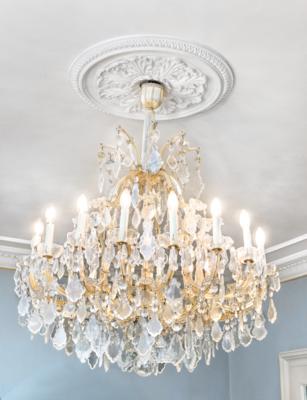 A Magnificent Glass Chandelier in Crown Shape, - A Viennese Collection