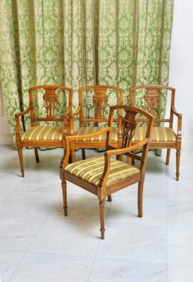 A Set of 4 Neo-Classical Armchairs, - A Viennese Collection