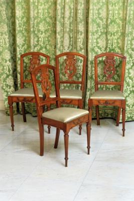 Satz von 4 klassizistischen Sesseln, - Eine Wiener Sammlung