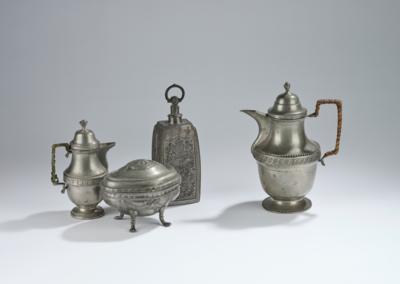 2 Pewter Jugs, 1 Sugar Bowl and a Screw-Cap Bottle, - A Viennese Collection II