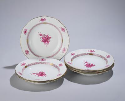 Herend - 6 Soup Plates diameter 24.5 cm, - A Viennese Collection II